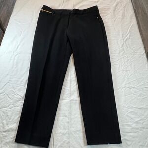 Jones New York Signature Black Stretch Straight Leg Zip Pocket Pants Size‎ 8